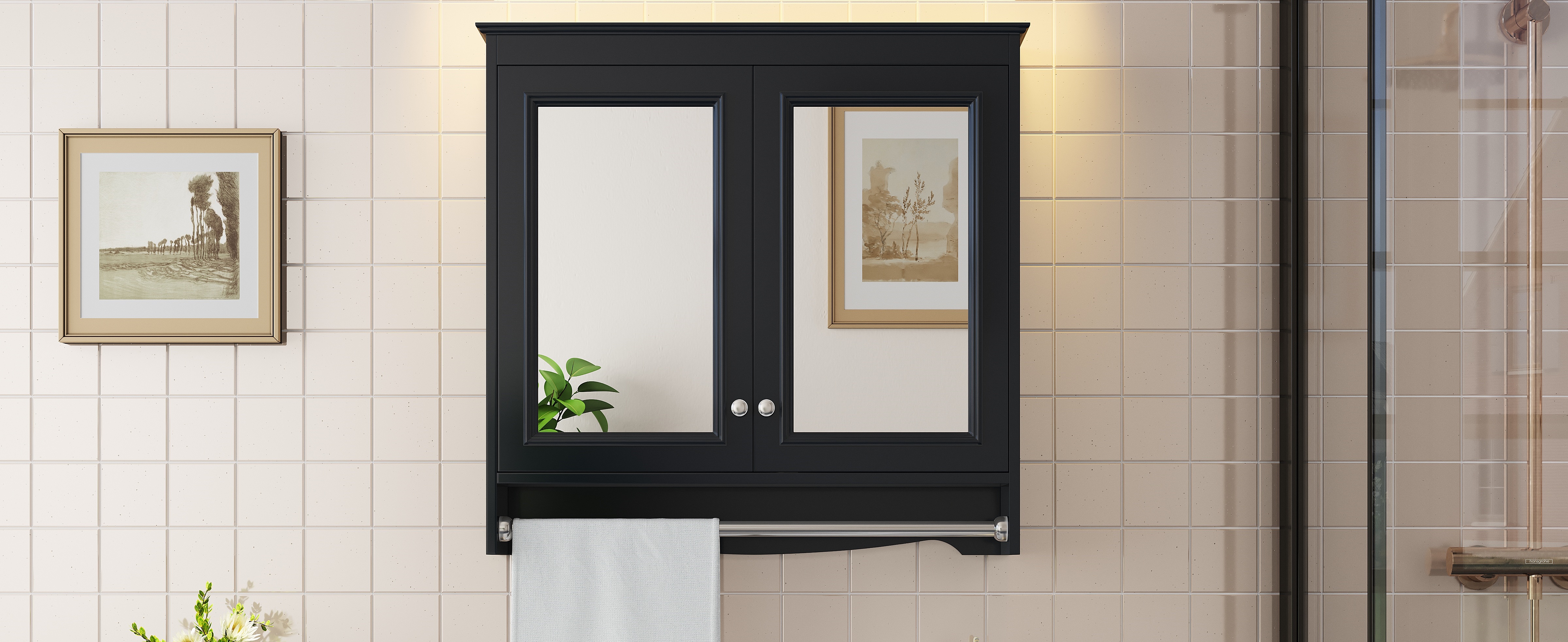 3-in-1 Bathroom Mirror Cabinet, 30 Inch Wall Mounted Medicine Cabinet With Adjustable Shelves & Soft Close Doors, High-Define Mirror With Storage For Bathroom Vanity