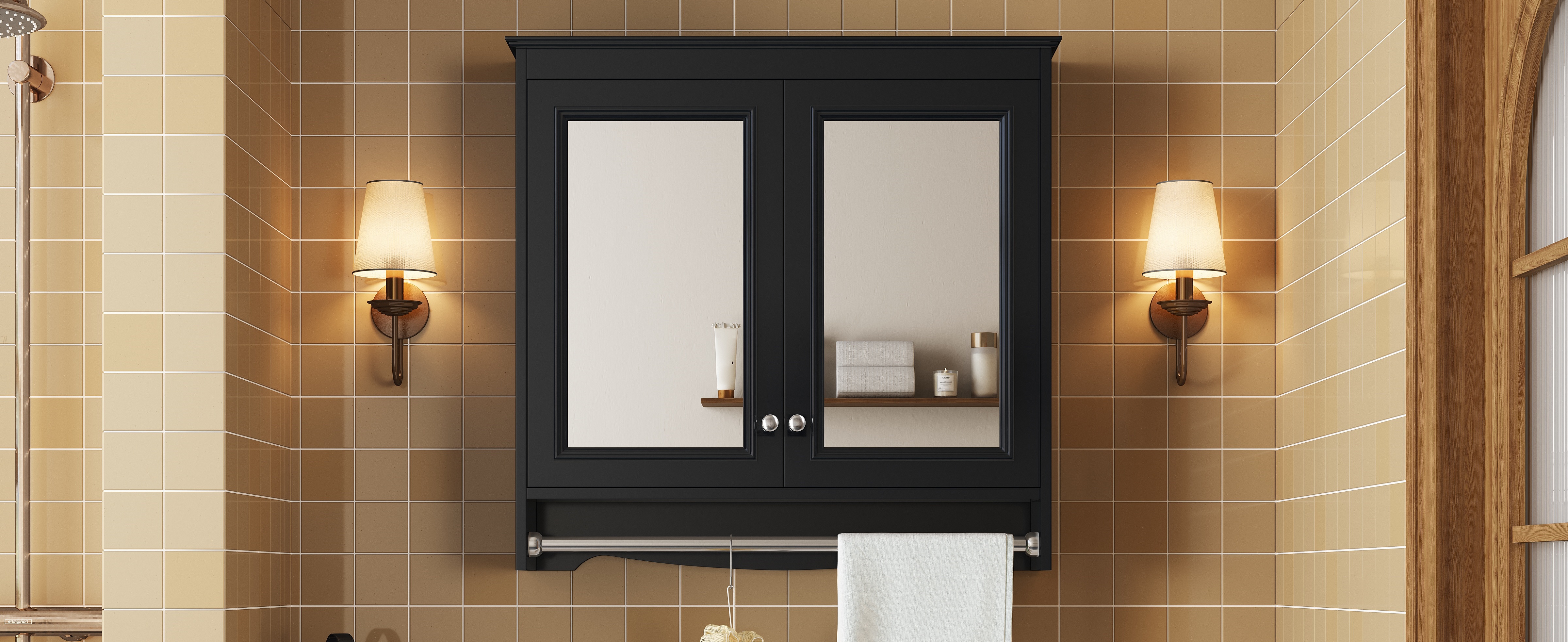 3-in-1 Bathroom Mirror Cabinet, 30 Inch Wall Mounted Medicine Cabinet With Adjustable Shelves & Soft Close Doors, High-Define Mirror With Storage For Bathroom Vanity