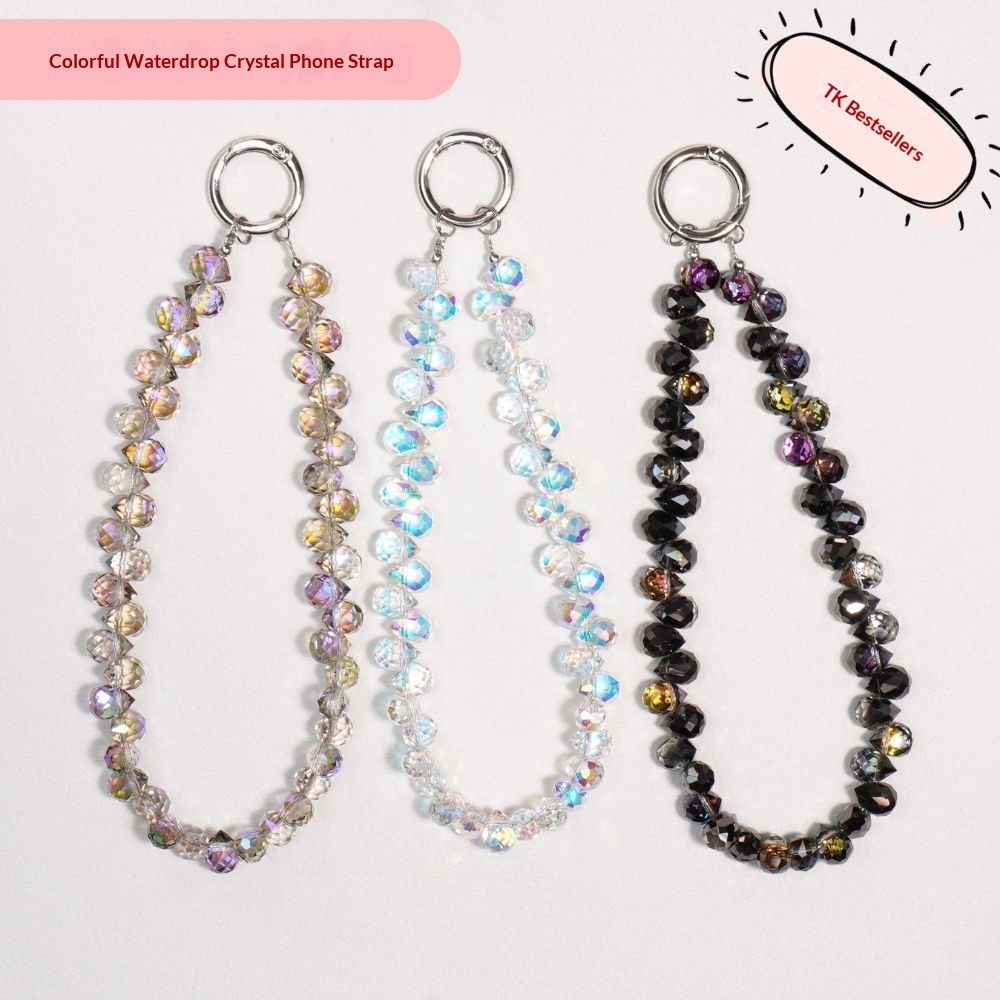 Affordable Luxury Dazzling Crystal Phone Charm Wrist Lanyard Beaded Chain Bag Pendant Keychain
