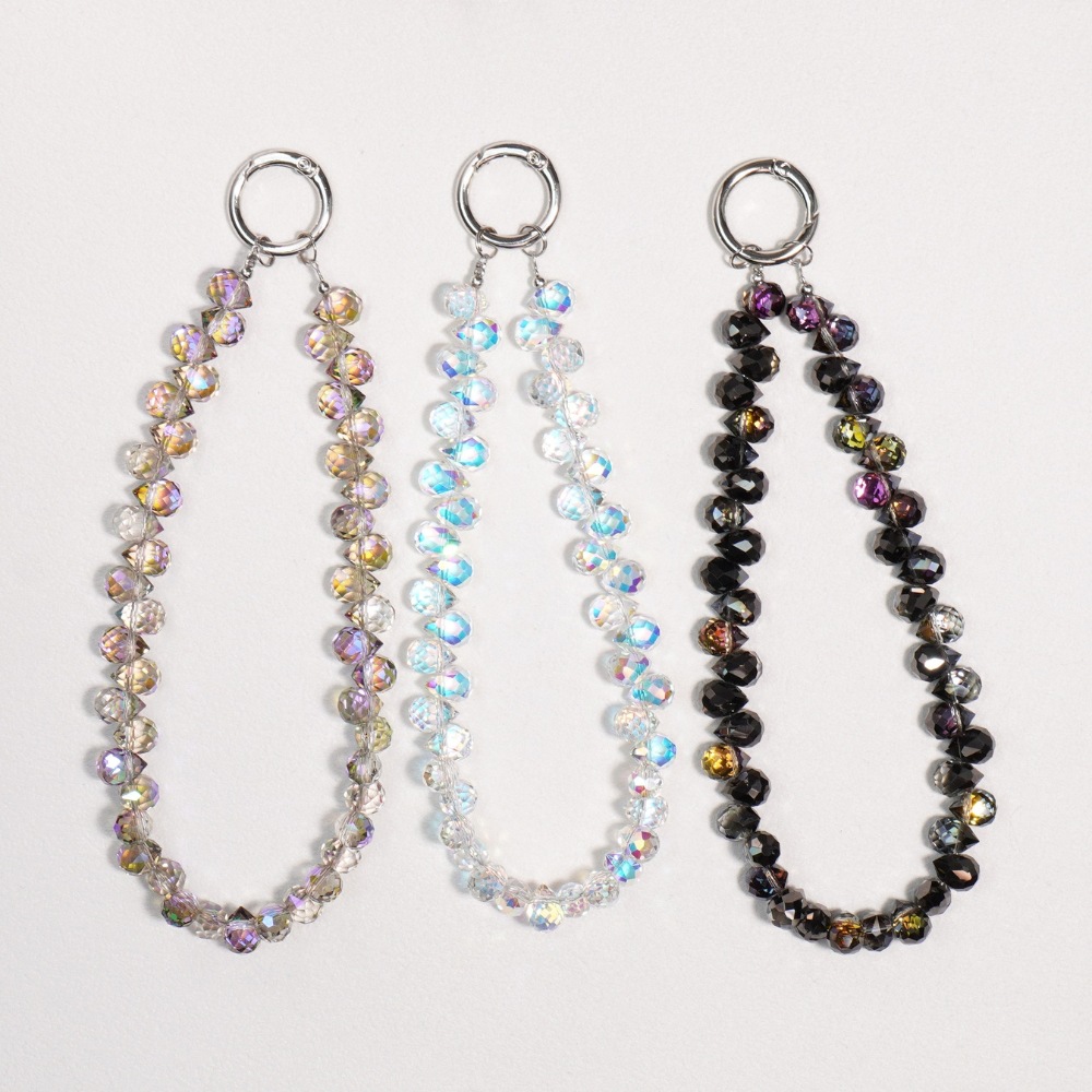 Affordable Luxury Dazzling Crystal Phone Charm Wrist Lanyard Beaded Chain Bag Pendant Keychain