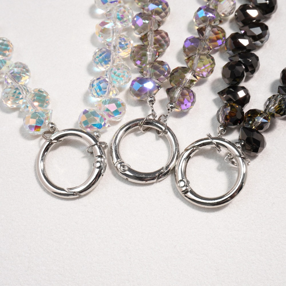 Affordable Luxury Dazzling Crystal Phone Charm Wrist Lanyard Beaded Chain Bag Pendant Keychain