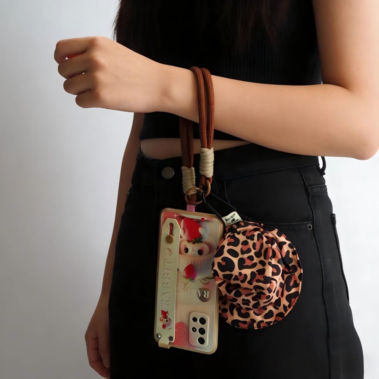 Ins-style Woven Phone Lanyard With A Personalized Coin Purse
