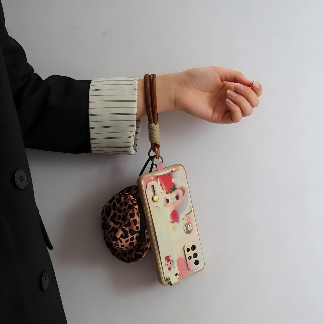 Ins-style Woven Phone Lanyard With A Personalized Coin Purse
