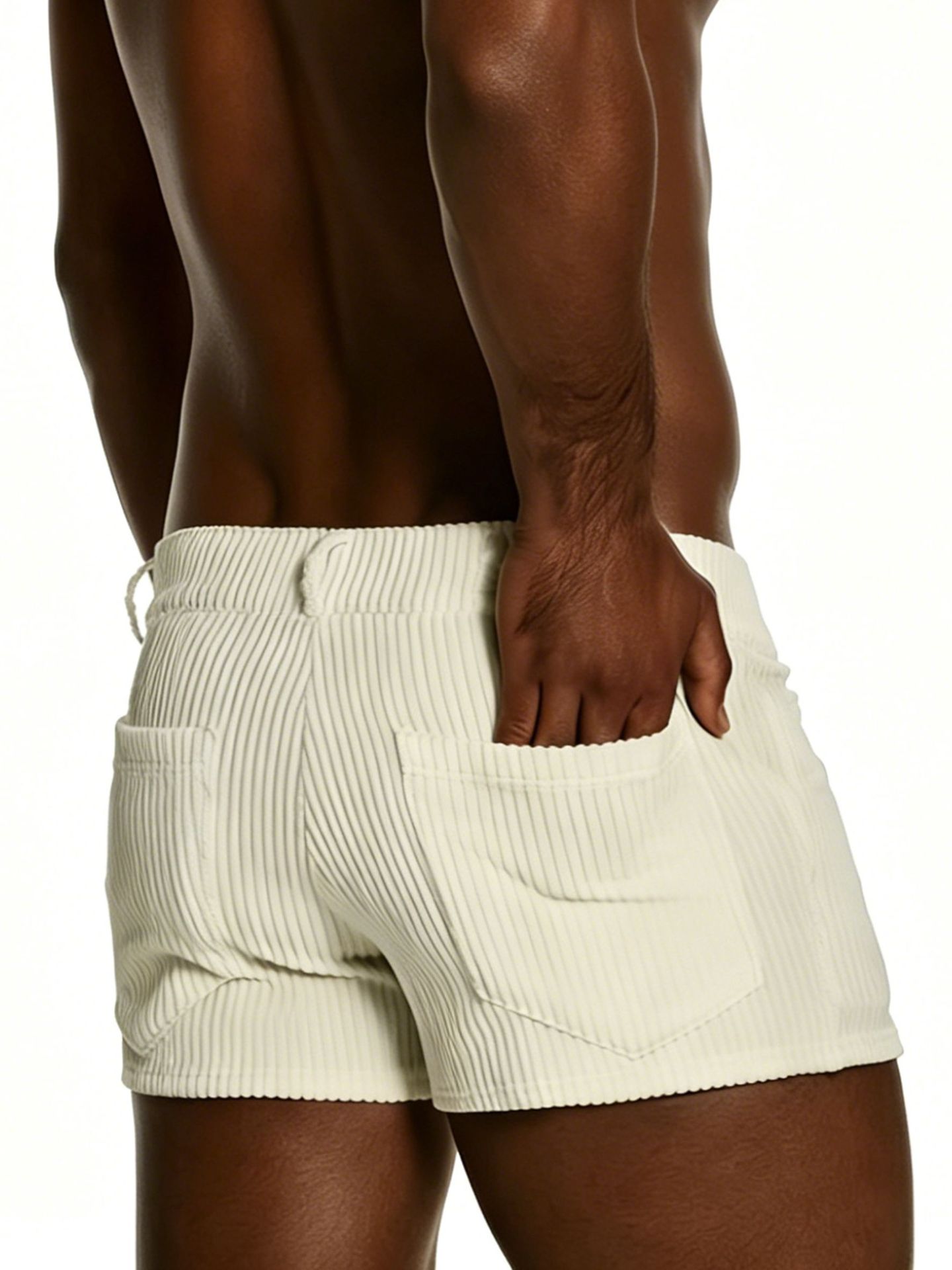 Mens Casual Corduroy Shorts With Buttons