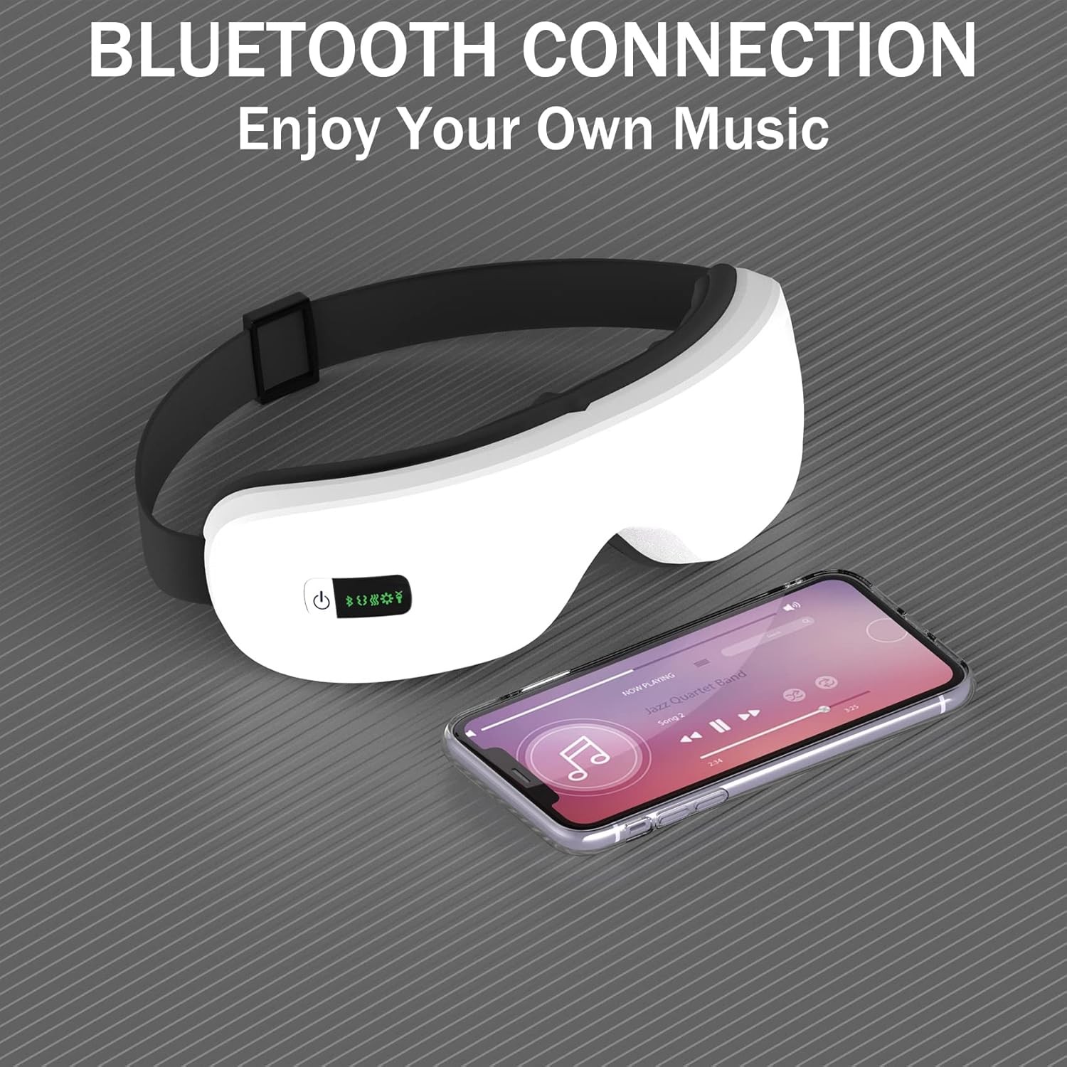 Electric Smart Eye Massager Vibration Heat Airbag Compression & Bluetooth Music