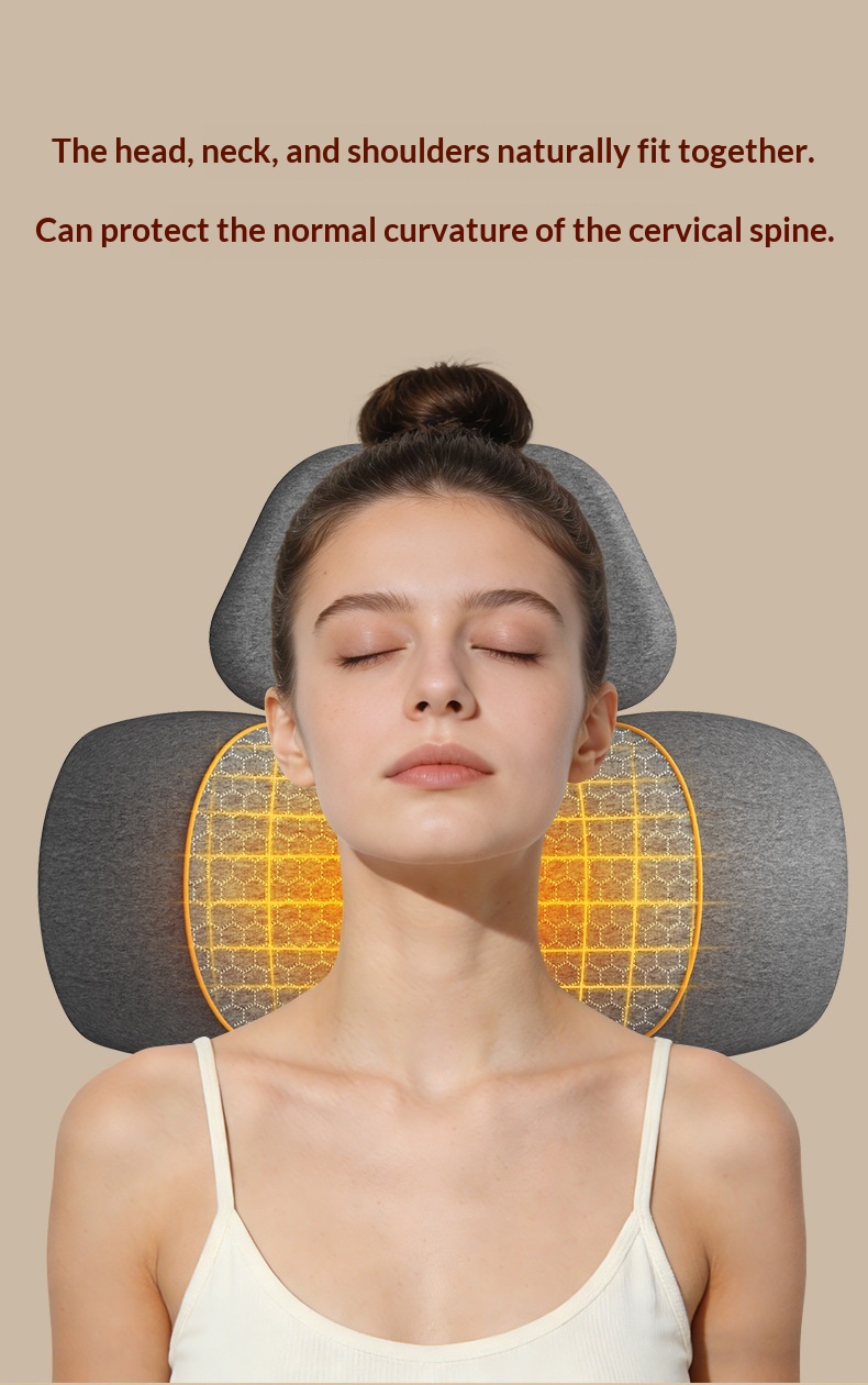 Smart Heated Vibration Waist And Neck Support Pillow Massager