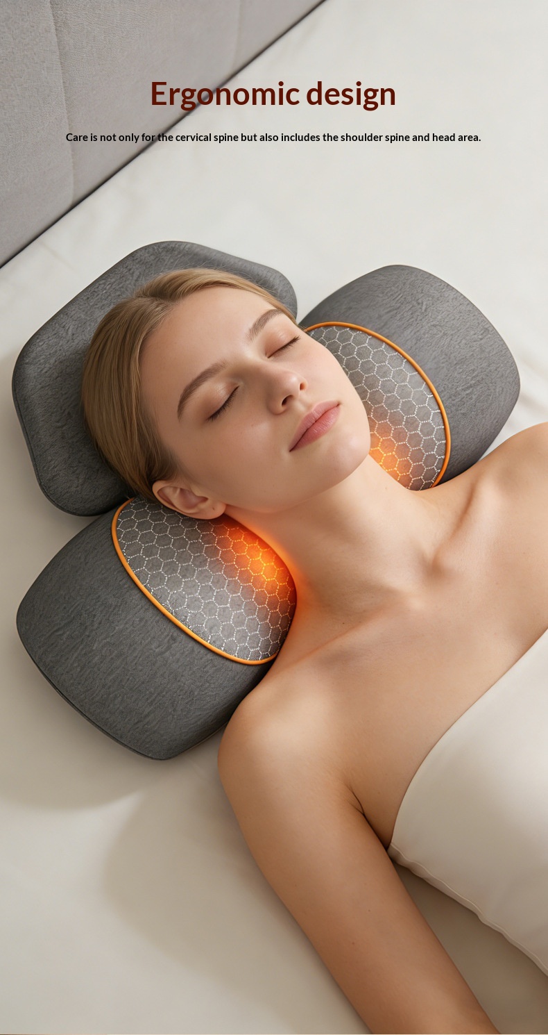 Smart Heated Vibration Waist And Neck Support Pillow Massager