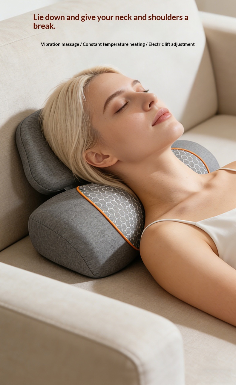 Smart Heated Vibration Waist And Neck Support Pillow Massager