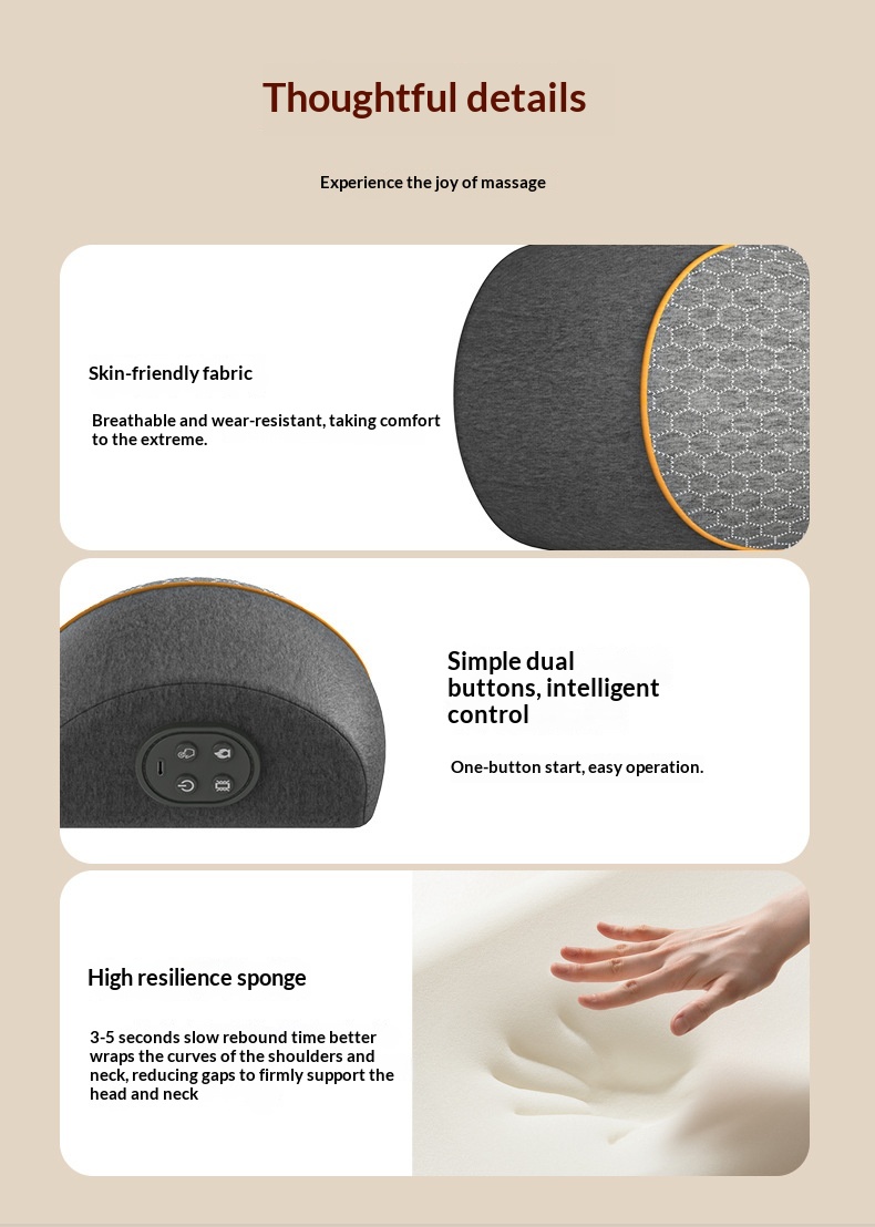 Smart Heated Vibration Waist And Neck Support Pillow Massager
