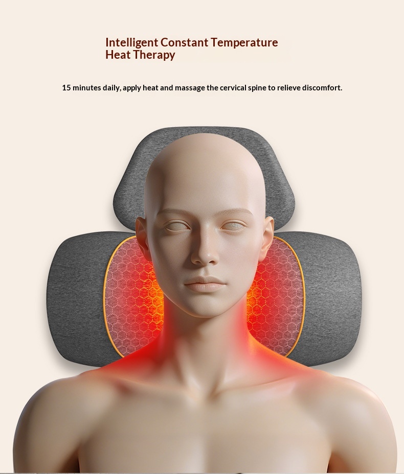 Smart Heated Vibration Waist And Neck Support Pillow Massager