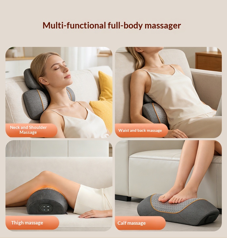 Smart Heated Vibration Waist And Neck Support Pillow Massager