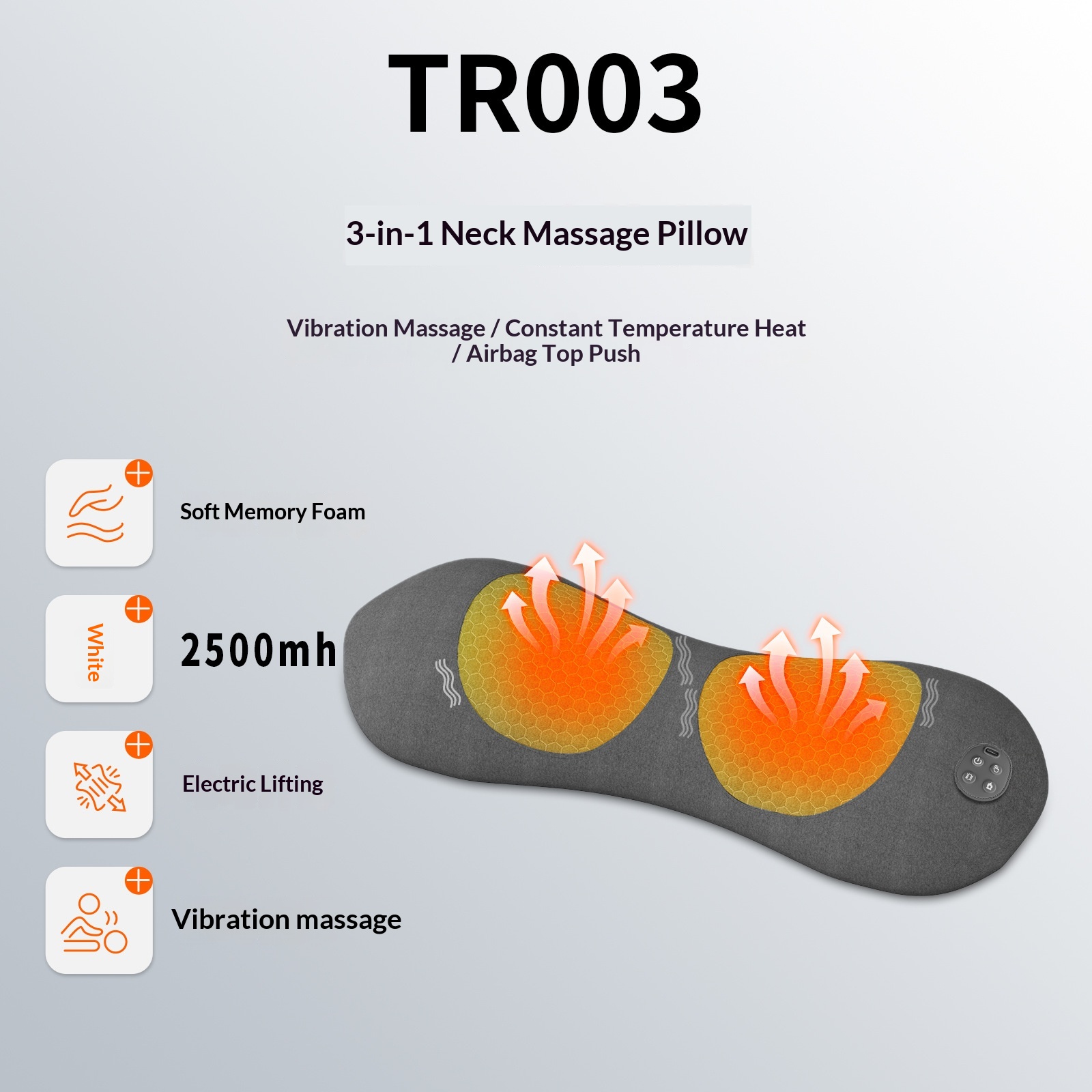 Smart Heated Vibration Waist And Neck Support Pillow Massager