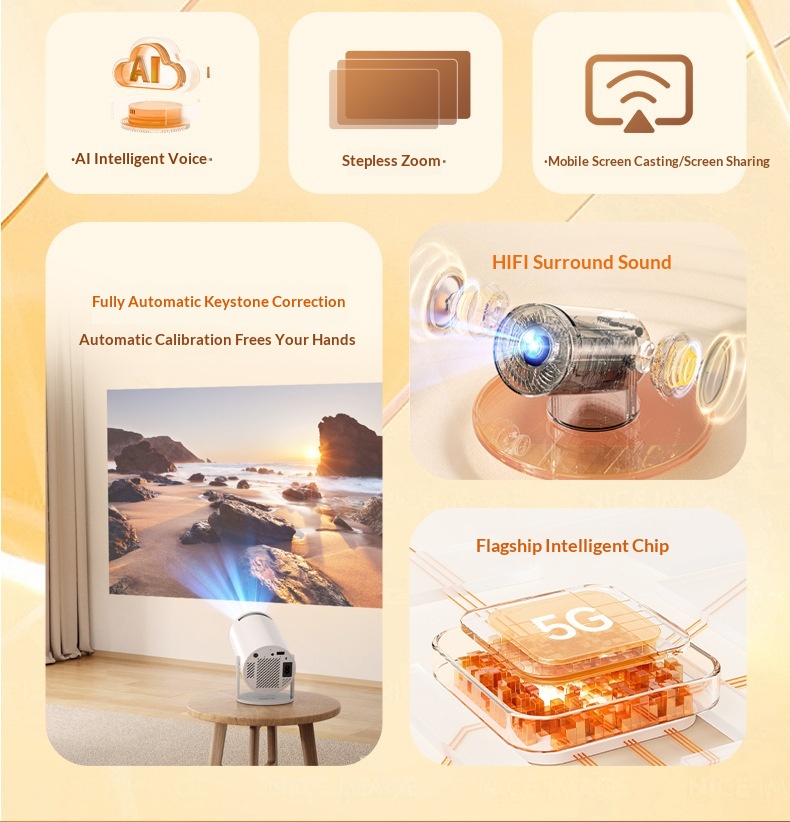 HY300 Mini Smart Home Projector