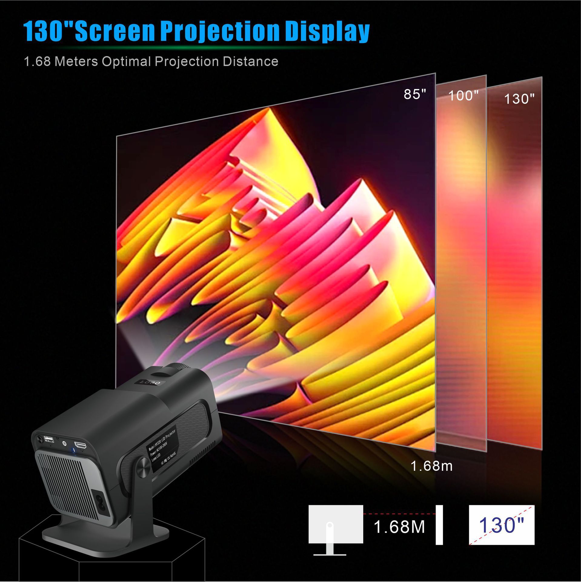 HY320 Mini Projector 720P Android System