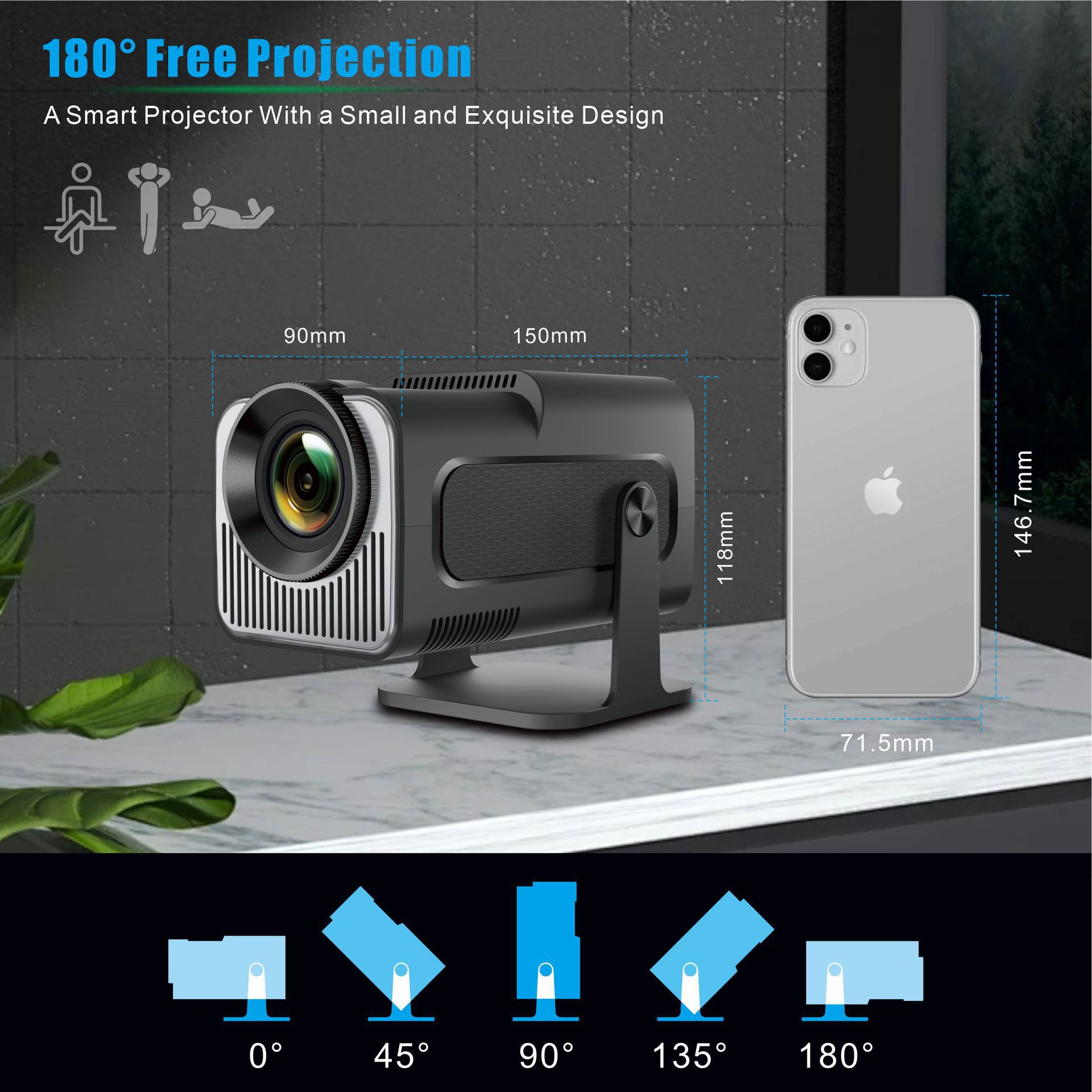 HY320 Mini Projector 720P Android System
