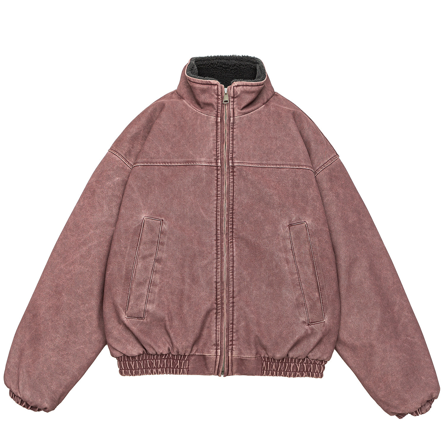 Vintage Distressed Cotton Coat Mens Stand-collar Padded Jacket Thickened Cotton Overcoat