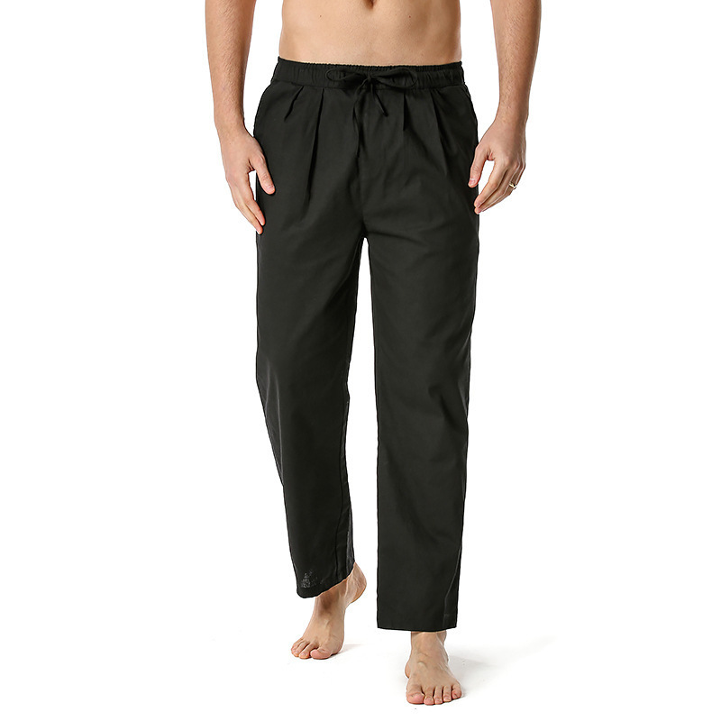 Non-stretch Cotton-linen Casual Regular-length Capri Pants For European And American Youth