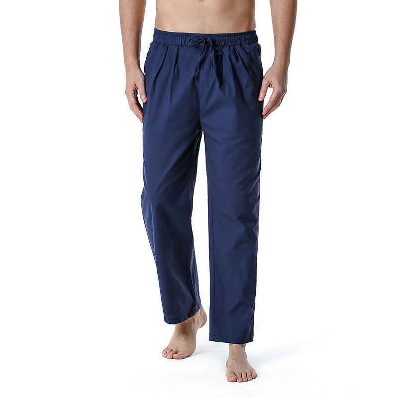 Non-stretch Cotton-linen Casual Regular-length Capri Pants For European And American Youth