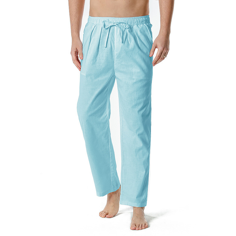 Non-stretch Cotton-linen Casual Regular-length Capri Pants For European And American Youth