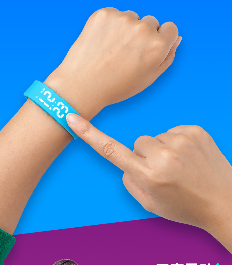 Fitness Smart Bracelet Waterproof Pedometer LED Watch Vibration Alarm Student Childrens Electronic Watch T5S